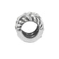 Brighton silver-plated spacer charm with twisted rope texture and crystal accents shown from the side on a white background