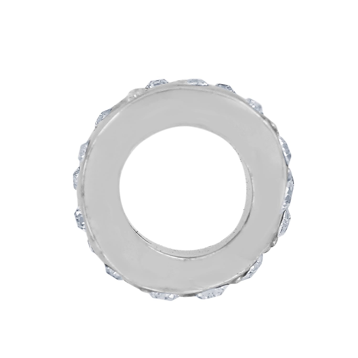 Brighton ring shown from the side with silver-plated band and crystal accents around the edge on a white background