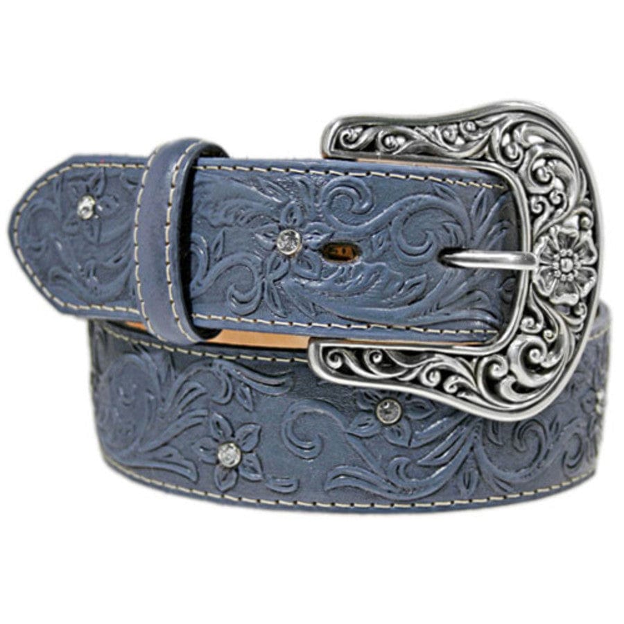 Crystal Accent Floral Belt denim 2