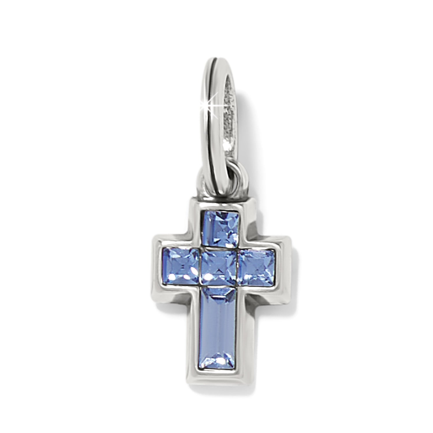 Crystal Cross Charm silver-blue 1