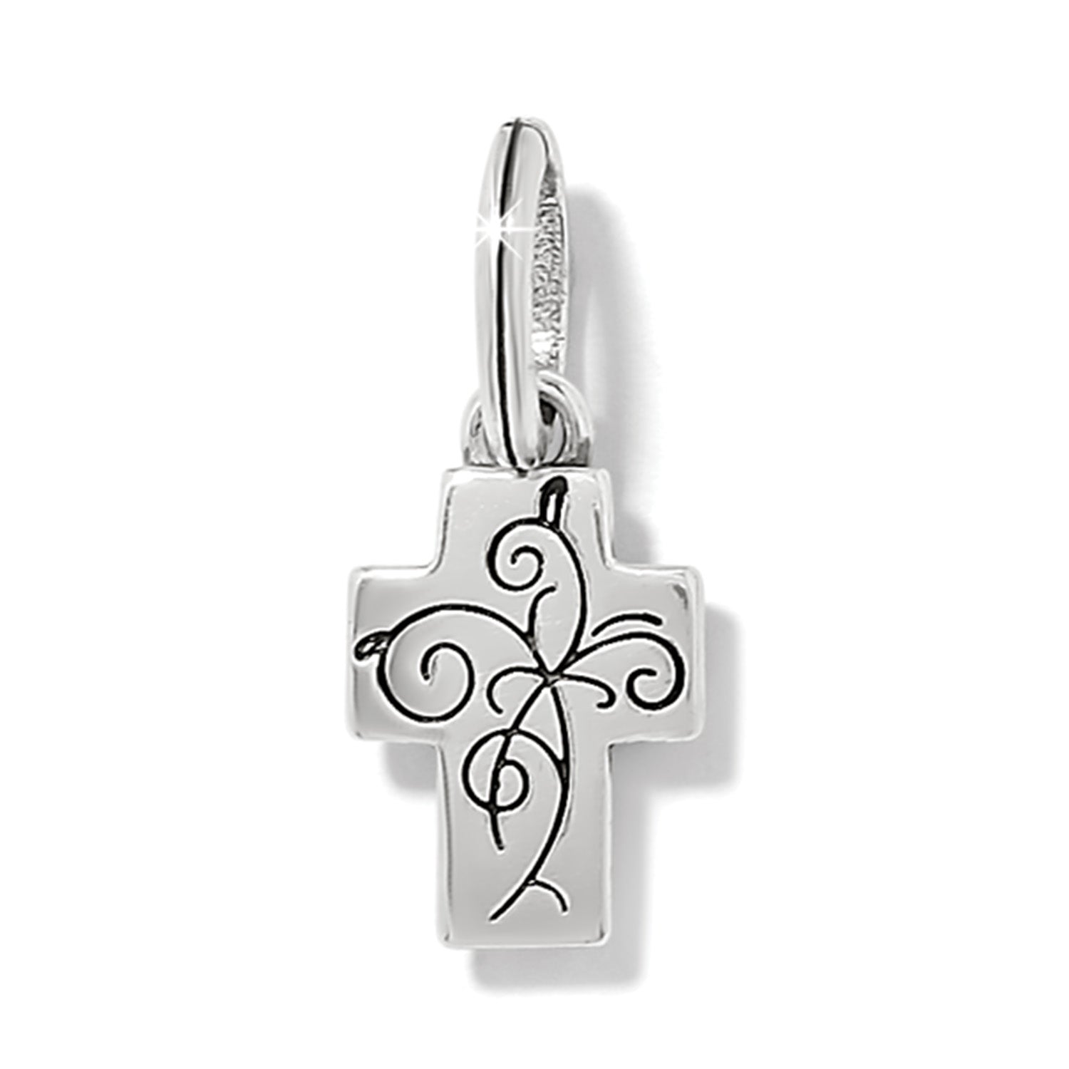 Crystal Cross Charm silver-blue 2