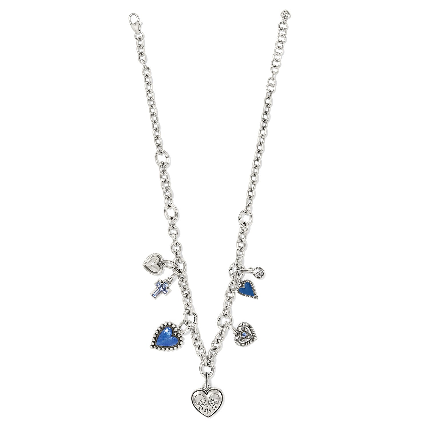 Crystal Cross Charm silver-blue 3