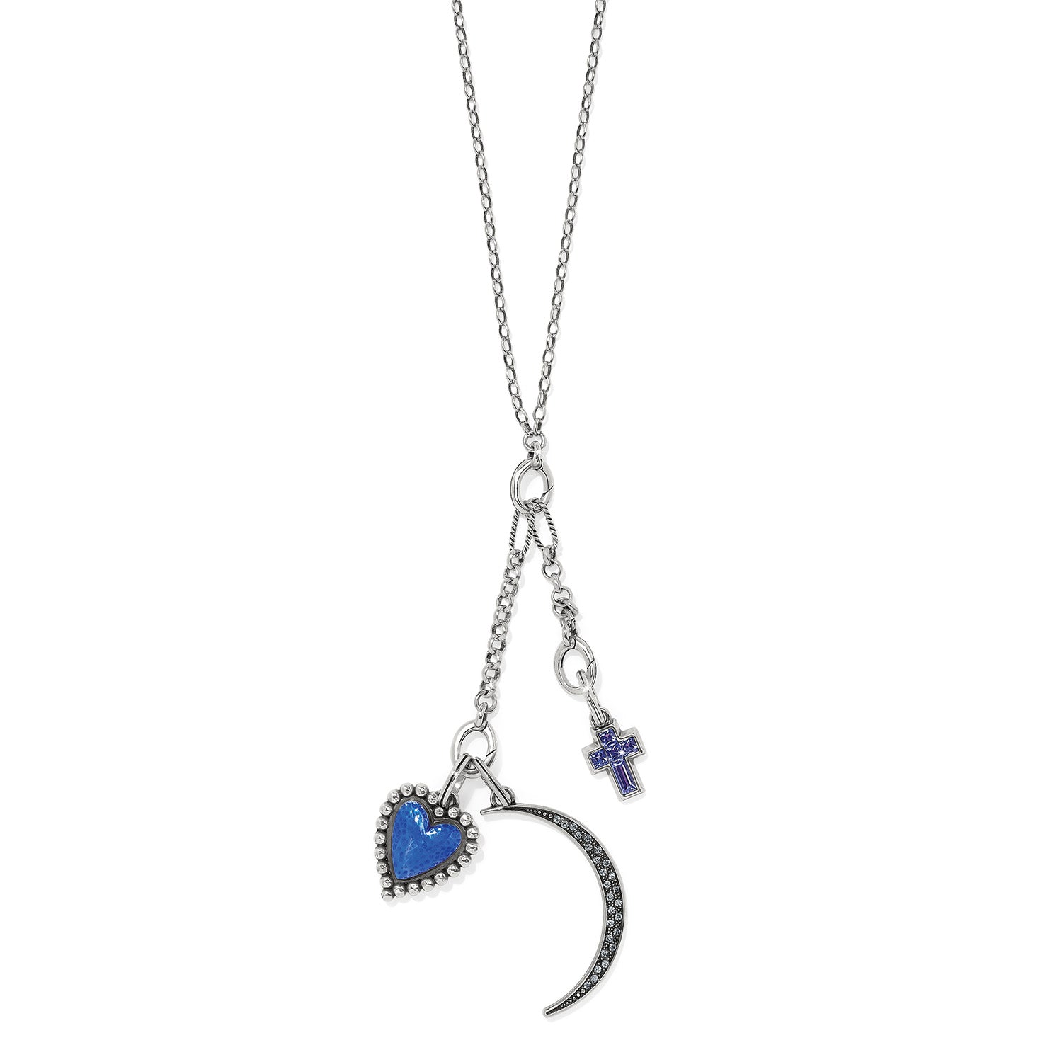 Crystal Cross Charm silver-blue 4