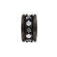 Brighton spacer charm with row of crystal stones set between dark metal banded edges on a white background