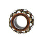 Brighton spacer bead charm with pave crystal accents and copper-tone grommet threading hole on a white background