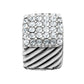 Brighton silver-plated charm with pavé crystal top and diagonal rope-textured base on a white background