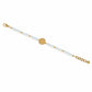 Brighton beaded bracelet with opalescent crystals, gold-plated flower centerpiece, and lobster clasp on a white background