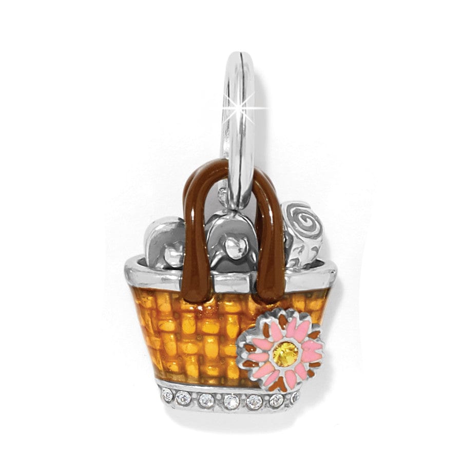 Daisy Hand Bag Charm silver-brown 1