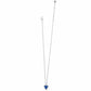 Brighton heart pendant necklace with blue enamel center and silver-plated chain with adjustable clasp on a white background