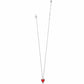 Brighton pendant necklace with red enamel heart and silver-plated chain with lobster clasp on a white background