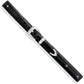 Brighton black leather belt with silver-tone buckle, keeper loop, and diamond stitched accents on a white background