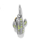Brighton cactus charm with silver-plated finish, green enamel dots, and green crystal accents on a white background