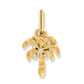 Brighton palm tree charm in gold-tone finish with crystal accents scattered across the fronds on a white background