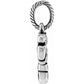Brighton charm shown from the side with silver-plated rope-textured loop and polished bead detailing on a white background