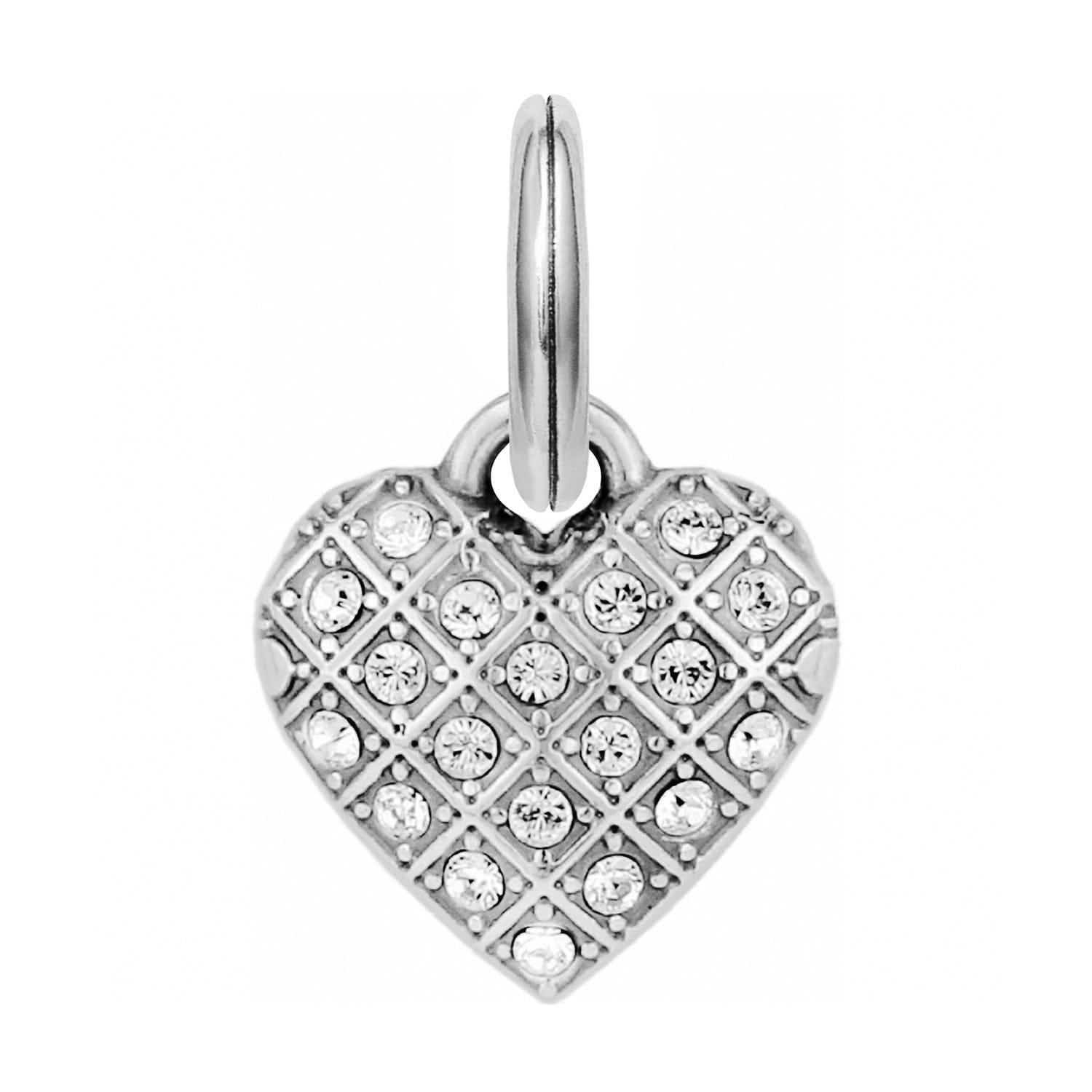 Diamond Heart Charm silver 1