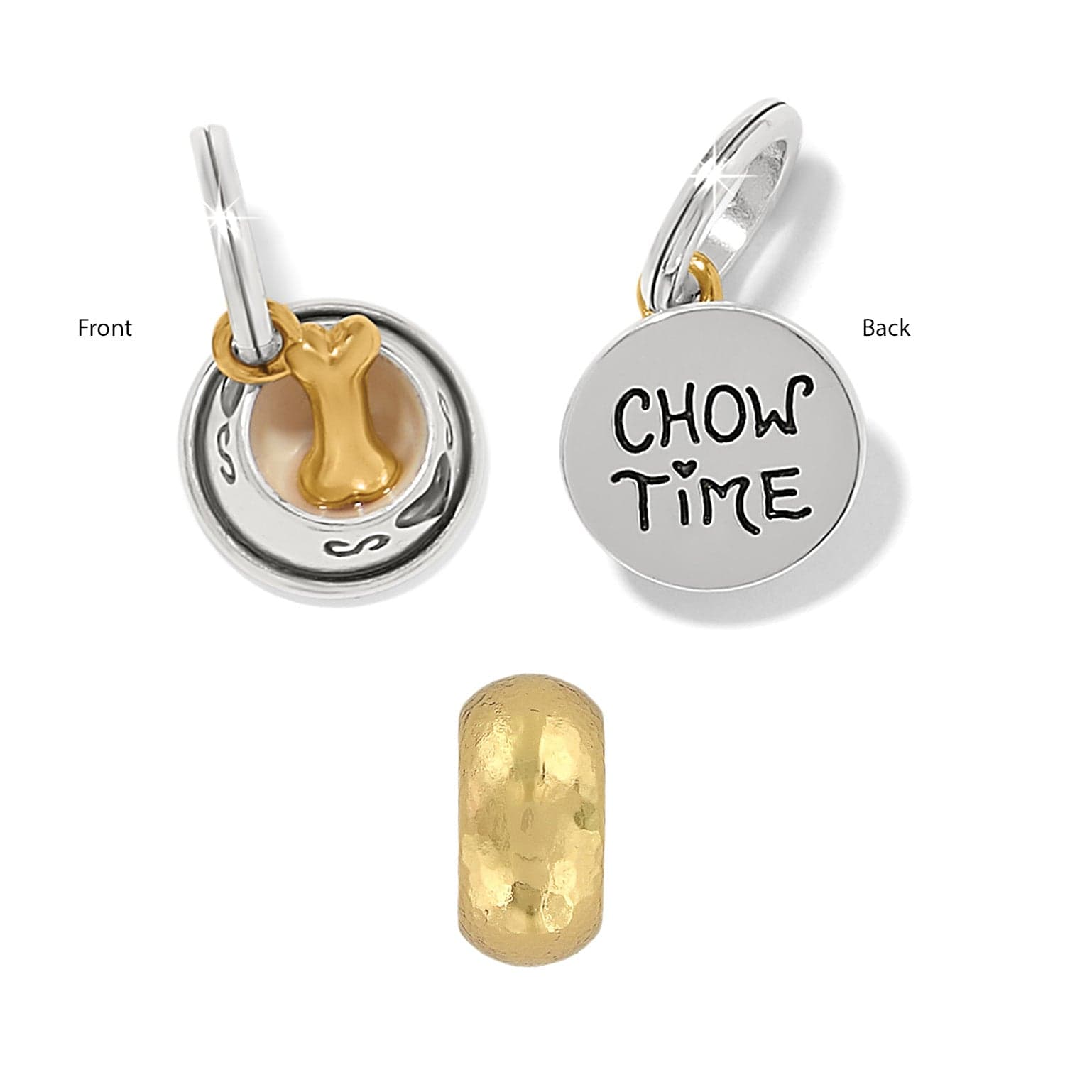 Dog Bowl Charm Card silver-gold 2