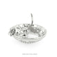 Brighton silver-plated ring holder dish with dog figure and engraved scroll details on a white background