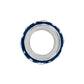 Brighton silver-plated spacer bead with blue enamel band and crystal accents shown from the side on a white background