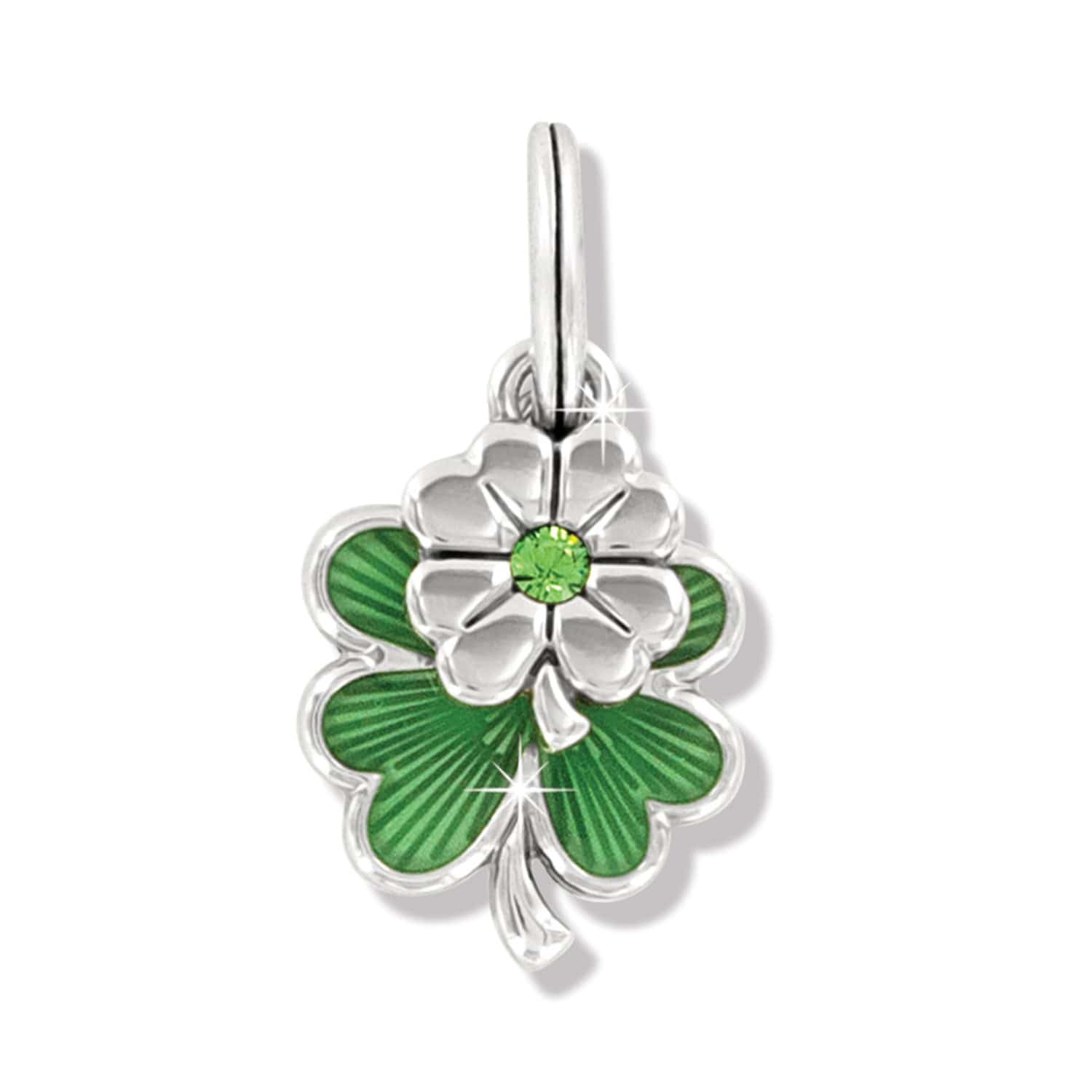 Double Shamrock Charm silver-green 1