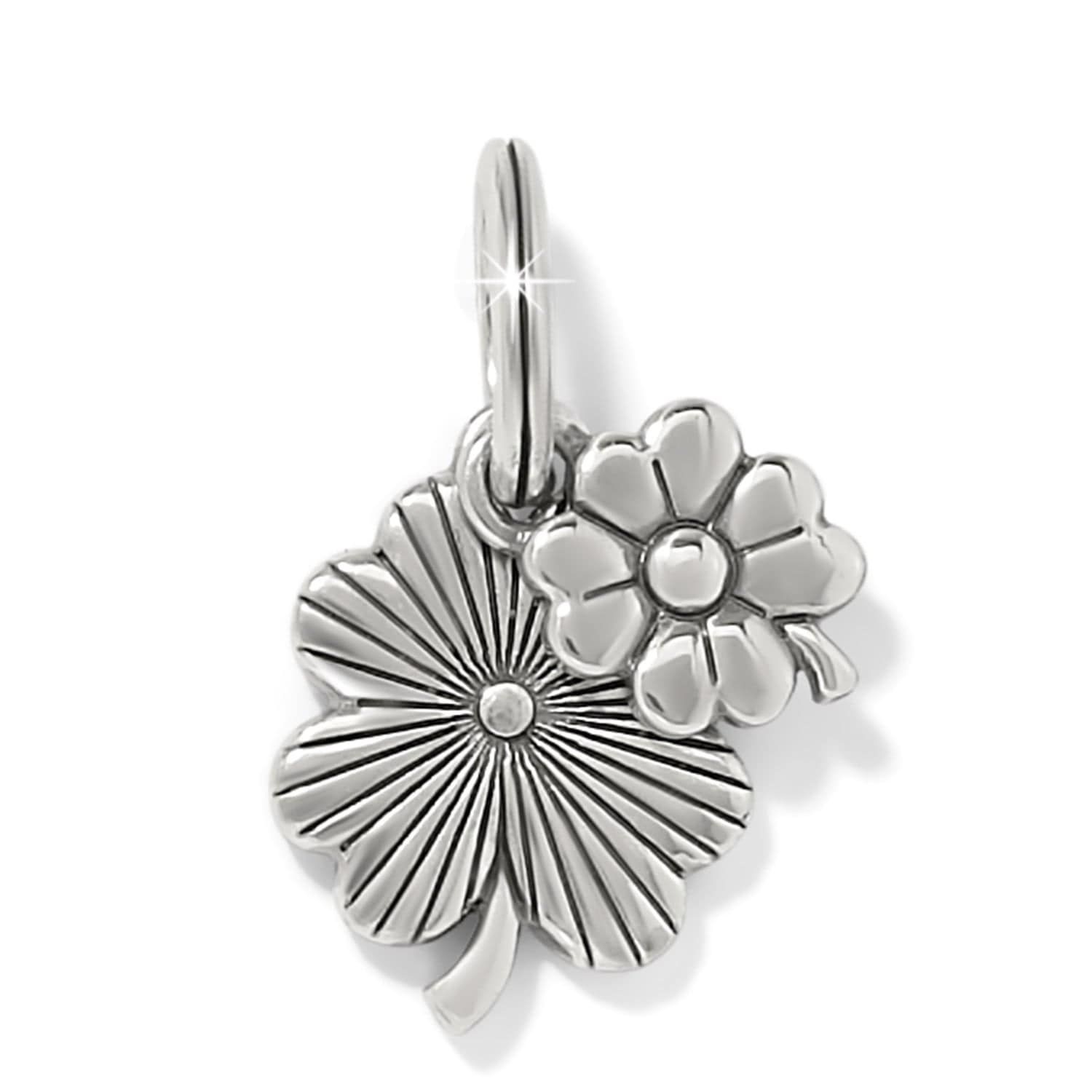 Double Shamrock Charm silver-green 2