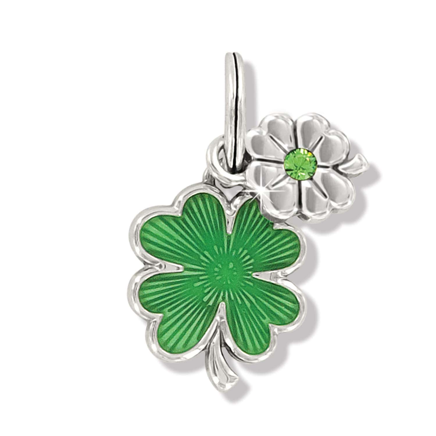 Double Shamrock Charm silver-green 3