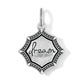 Brighton charm with silver-plated star-shaped medallion, engraved dream script, and beaded border on a white background