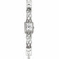 Brighton watch with square silver-plated case, white dial, and braided silver-plated bracelet band on a white background
