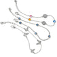 Brighton silver-plated bracelets with crystal stones, scroll medallions, and butterfly charms on a white background