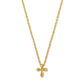 Brighton pendant necklace with gold-tone chain and small floral cross pendant on a white background