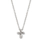 Brighton pendant necklace with silver-plated flower charm and cable chain on a white background