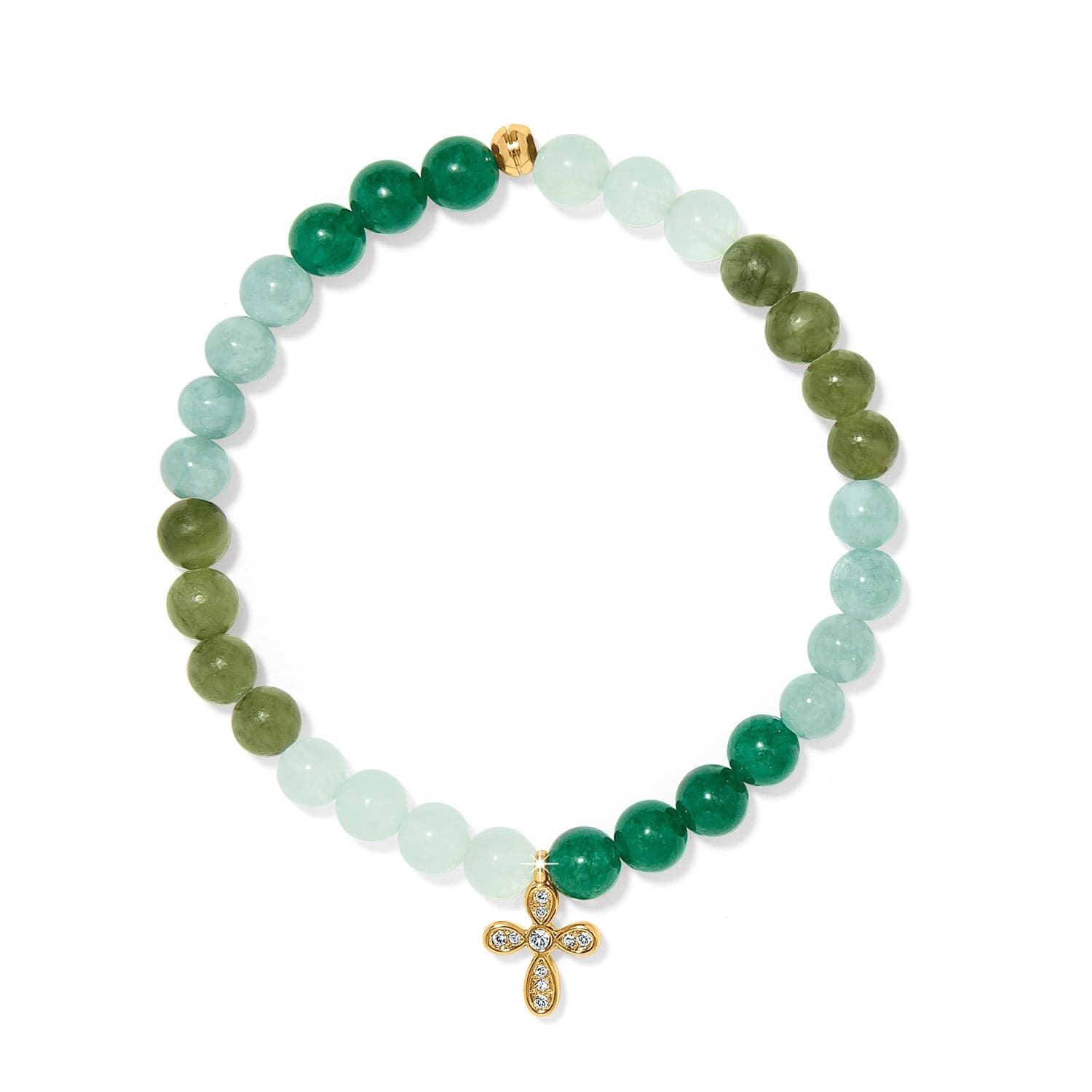 Enchanting Cross Stretch Bracelet gold-green 2