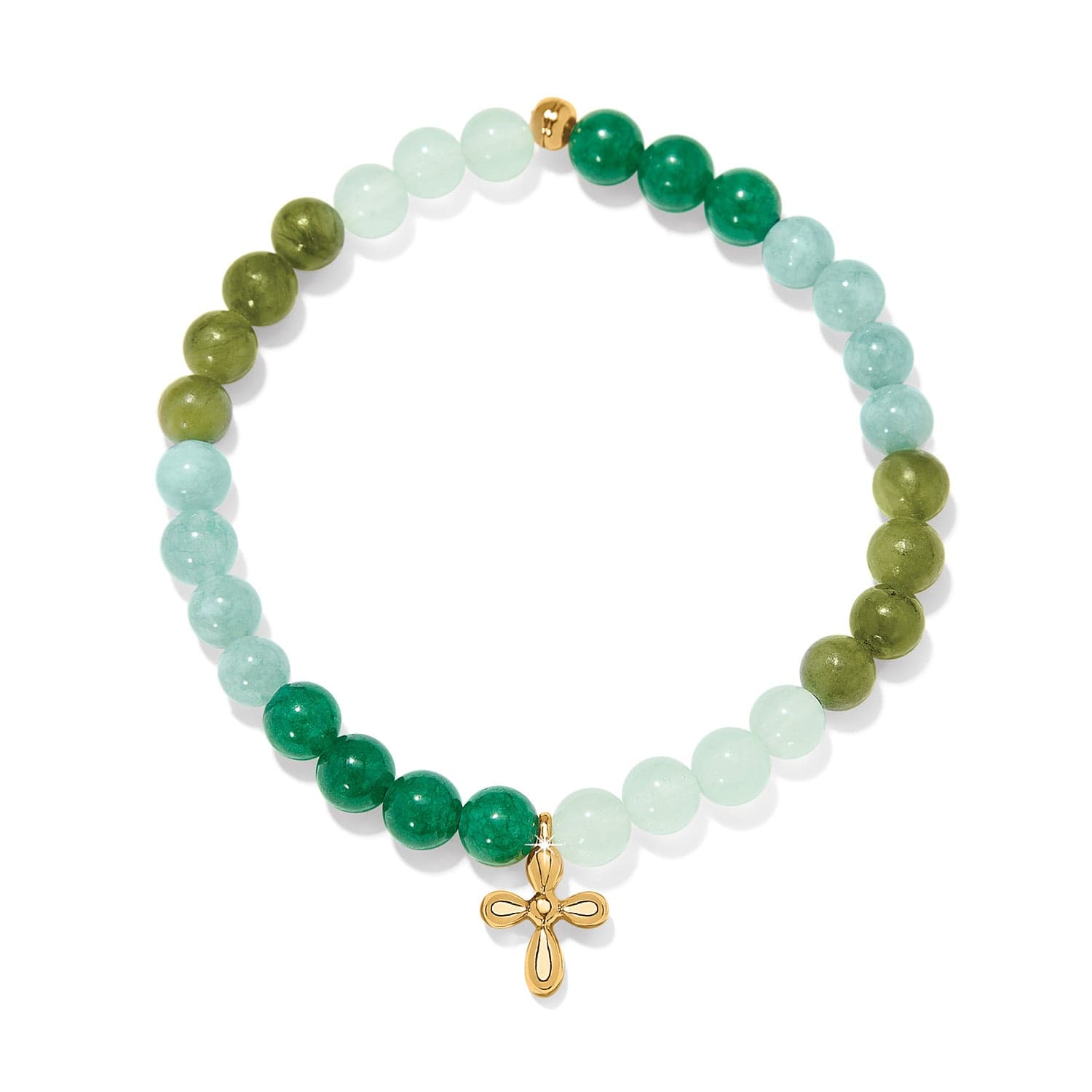 Enchanting Cross Stretch Bracelet gold-green 3