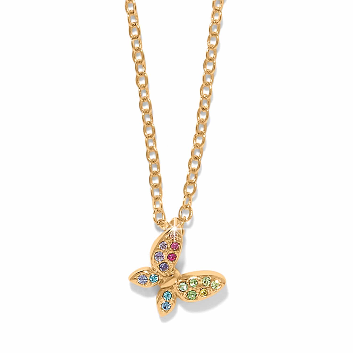 Enchanting Gem Butterfly Necklace gold 1
