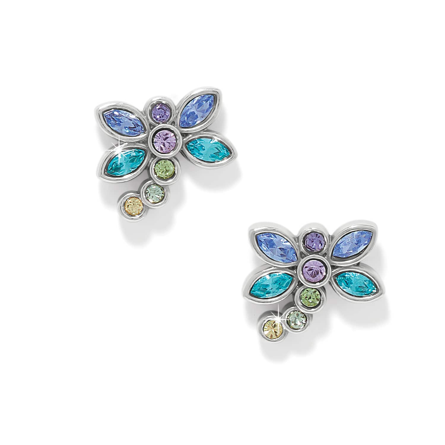 Enchanting Gem Dragonfly Earrings silver 1