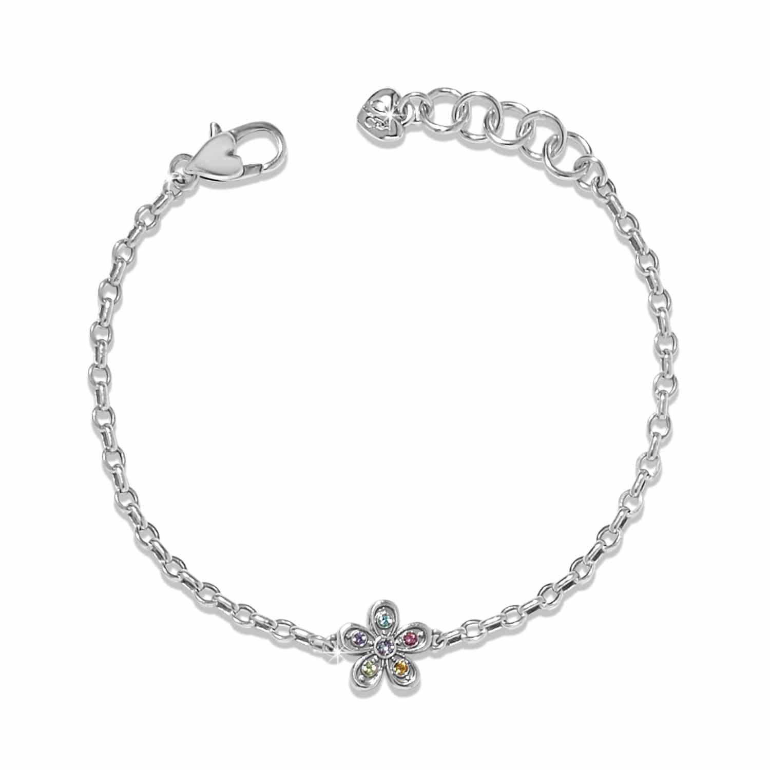 Enchanting Gem Flower Bracelet sliver-multi 1