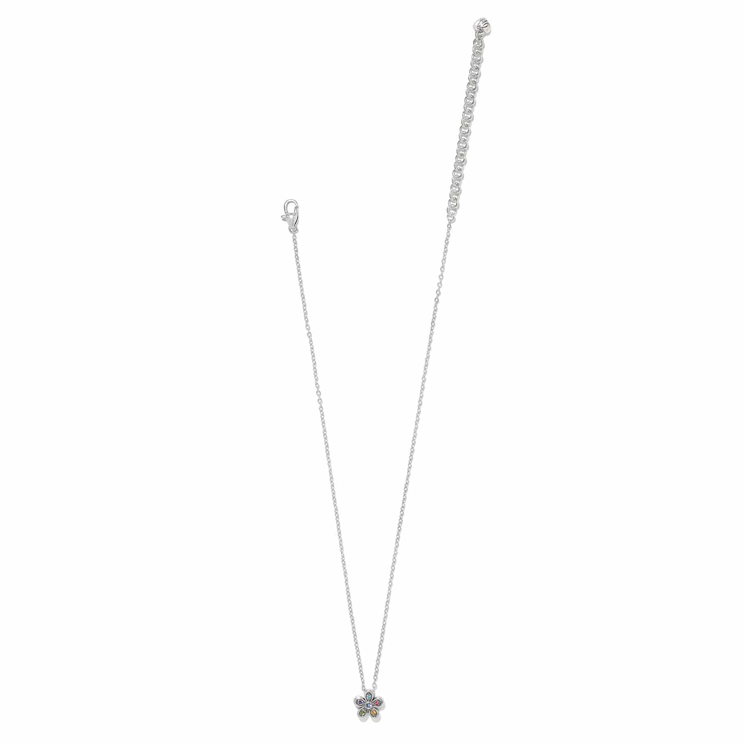 Enchanting Gem Flower Necklace silver 3