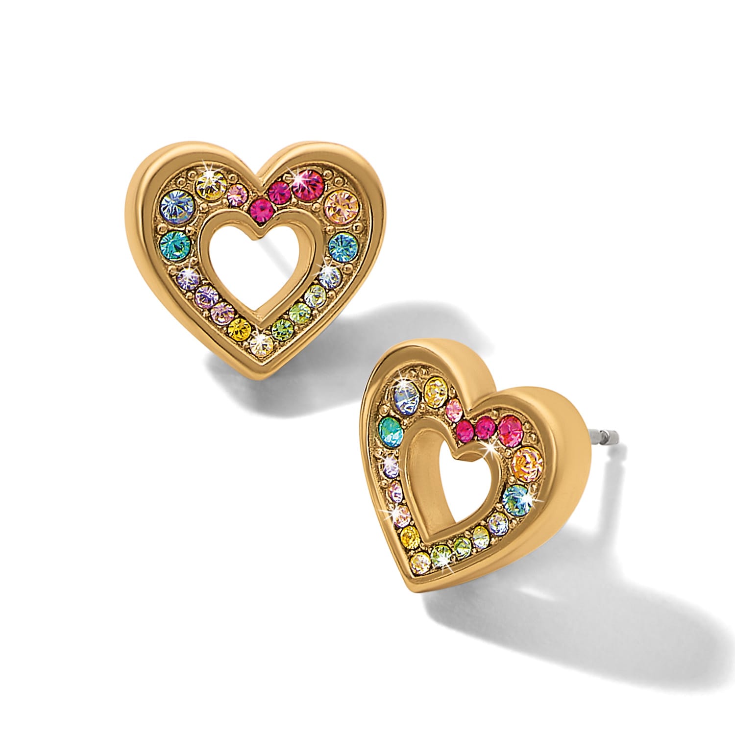 Enchanting Gem Heart Earrings gold-multi 2