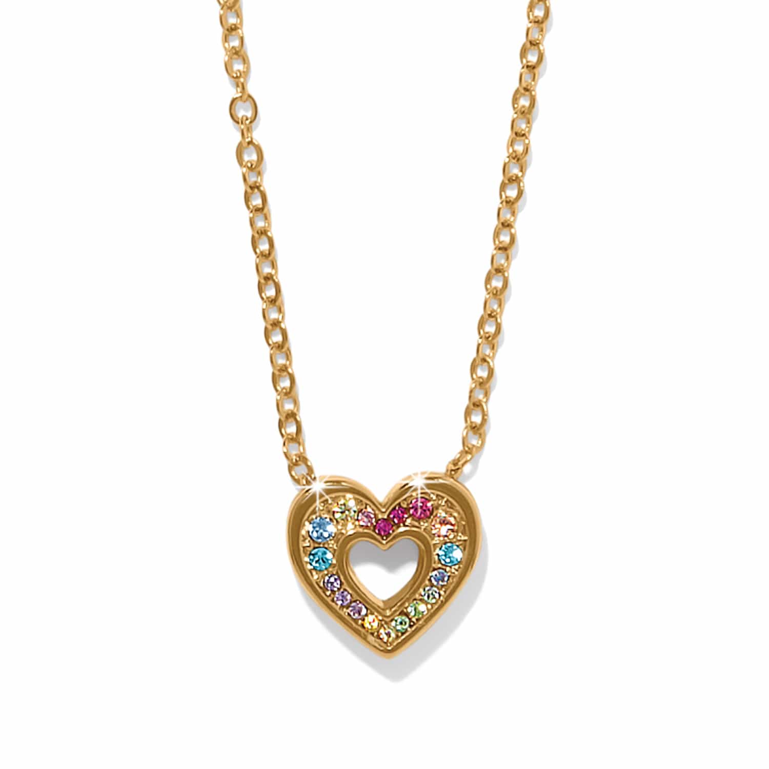 Enchanting Gem Heart Necklace gold 1