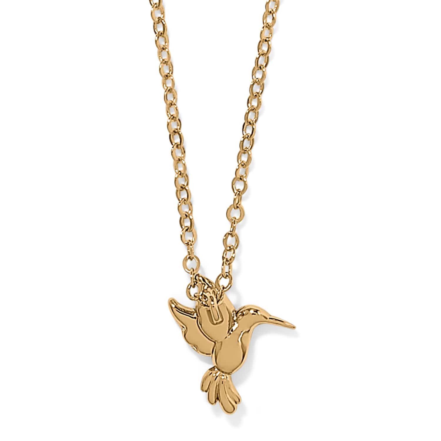 Enchanting Gem Hummingbird Necklace gold 2
