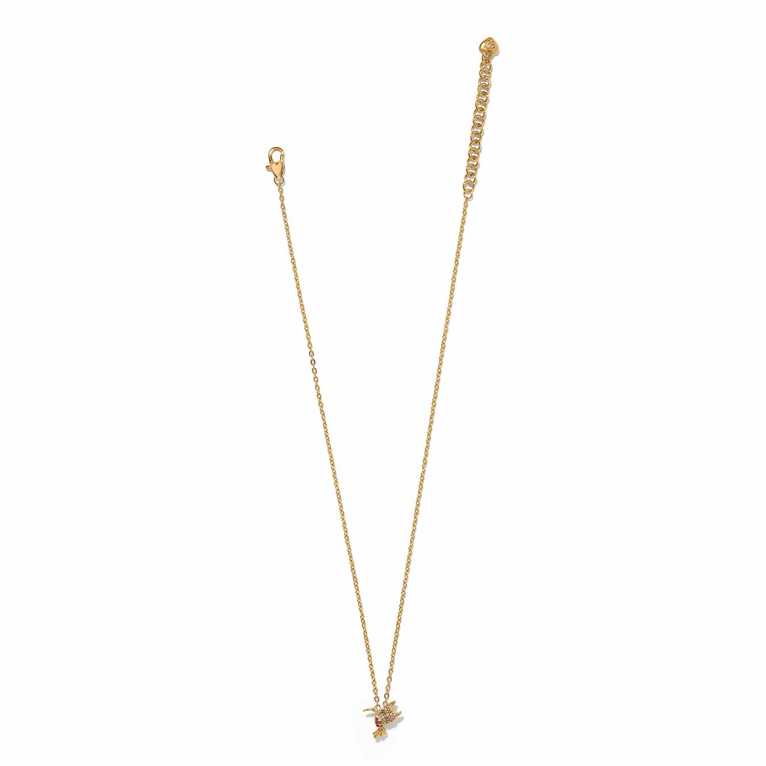 Enchanting Gem Hummingbird Necklace gold 3