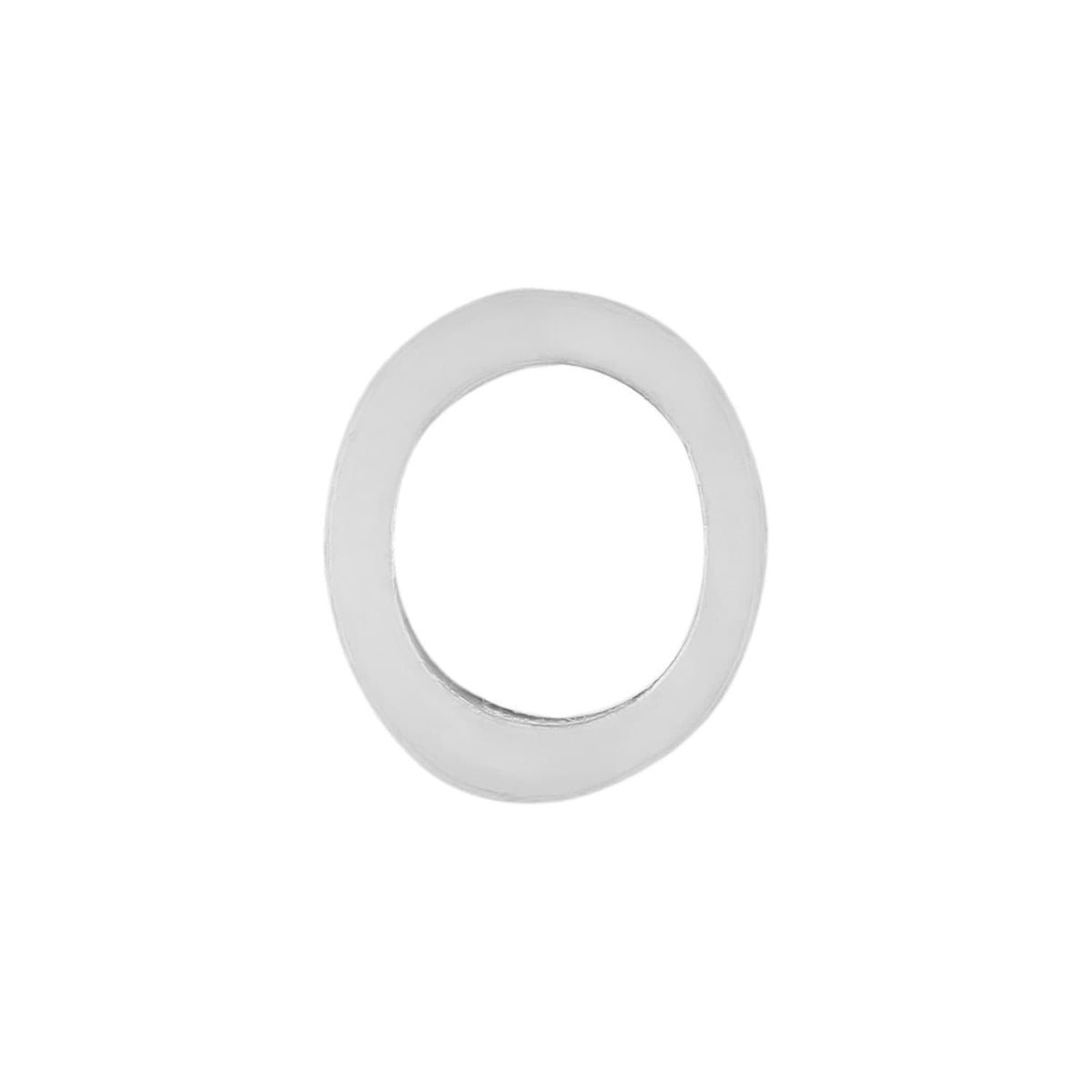 Brighton oval ring component with silver-plated finish and open center on a white background