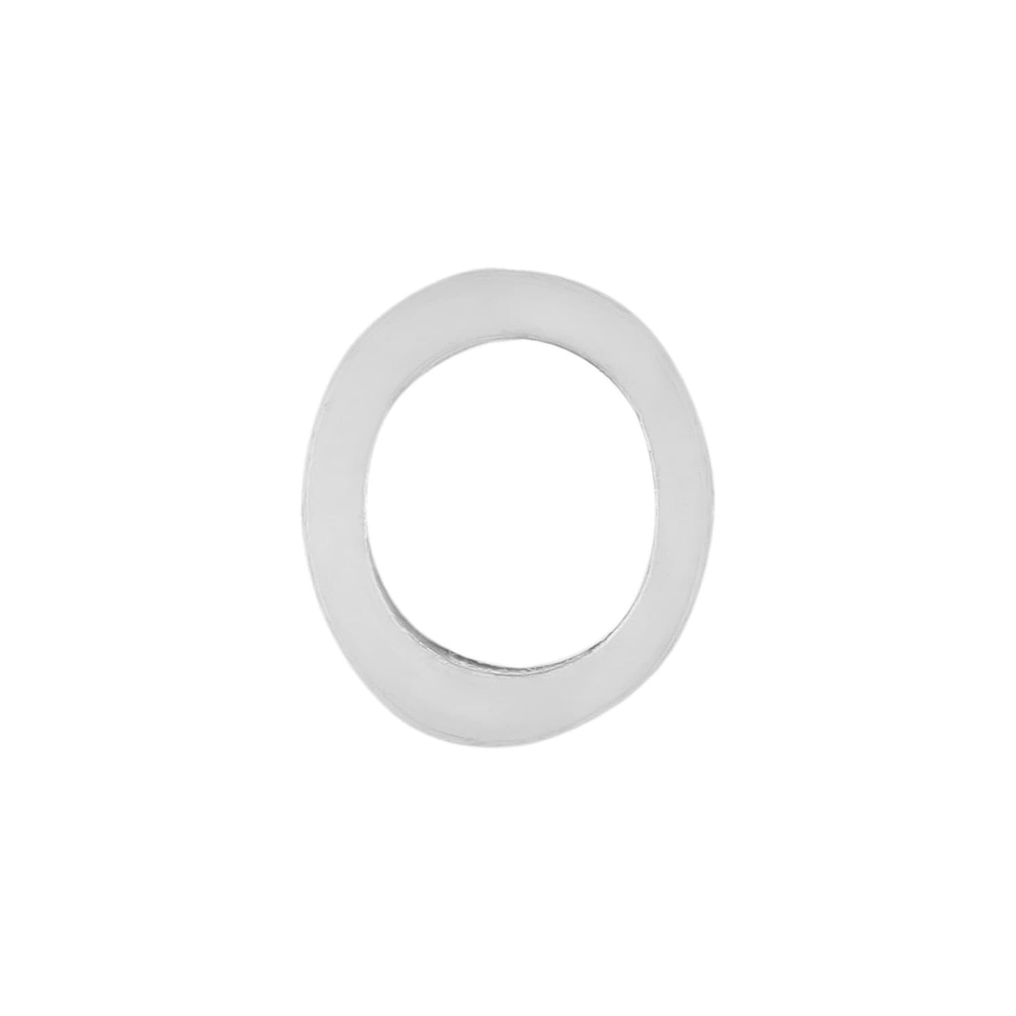 Brighton oval ring component with silver-plated finish and open center on a white background