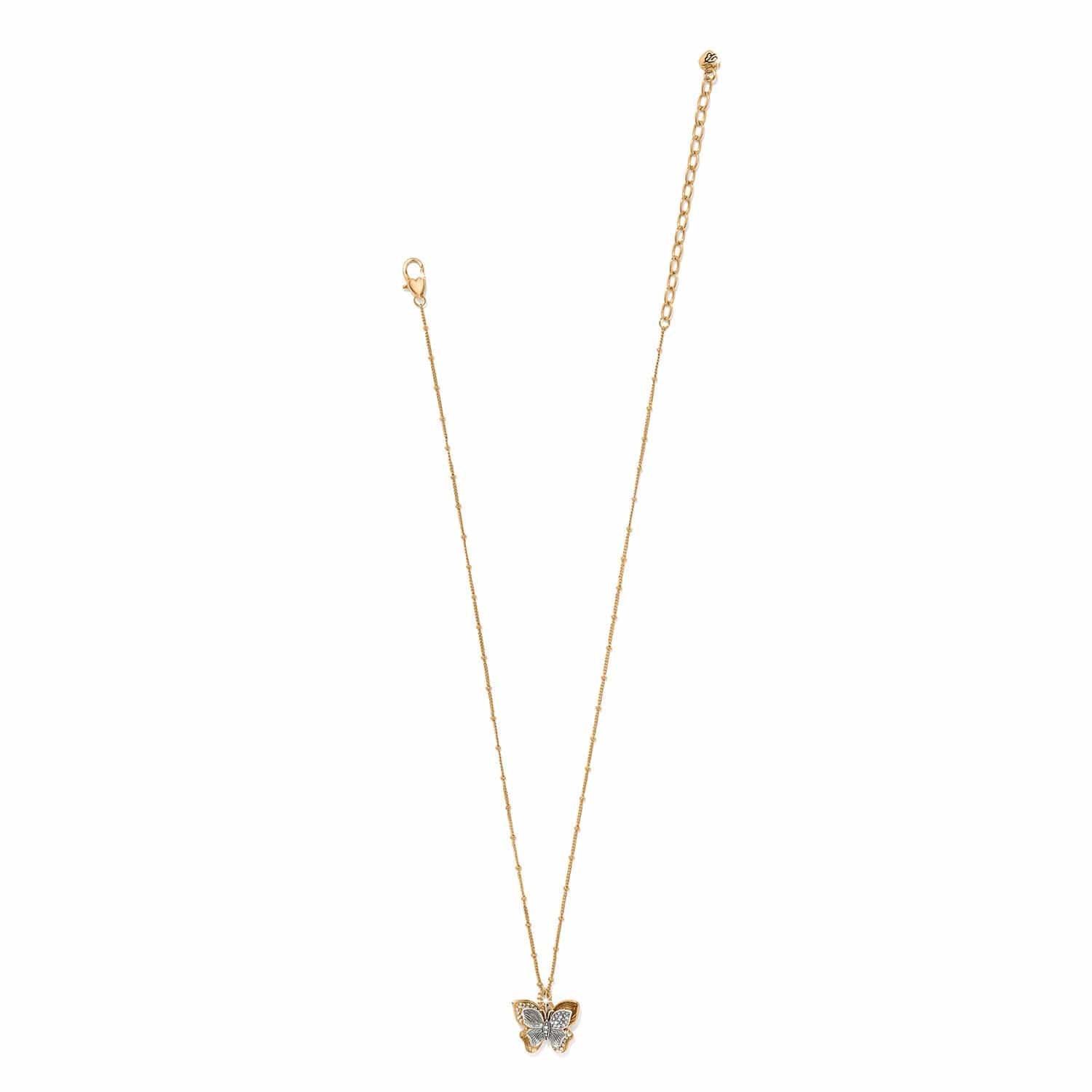 Everbloom Flutter Pave Necklace silver-gold 3