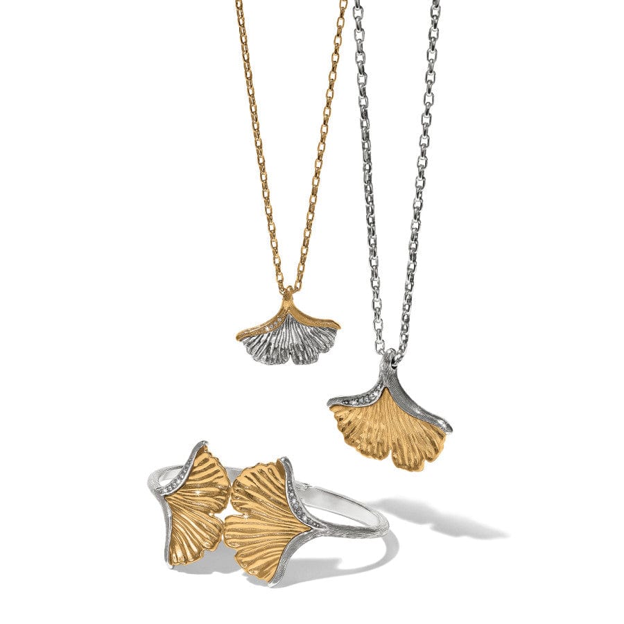 Everbloom Ginkgo Necklace silver-gold 3