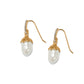 Brighton drop earrings with rice pearls and crystal-accented hooks in silver-plated finish on a white background