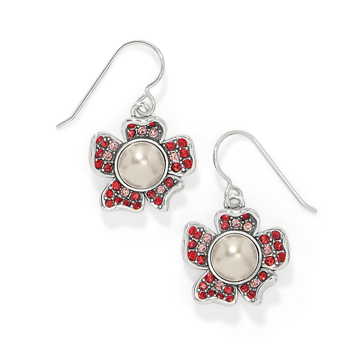 Everbloom Pearl French Wire Earrings silver-ruby 1