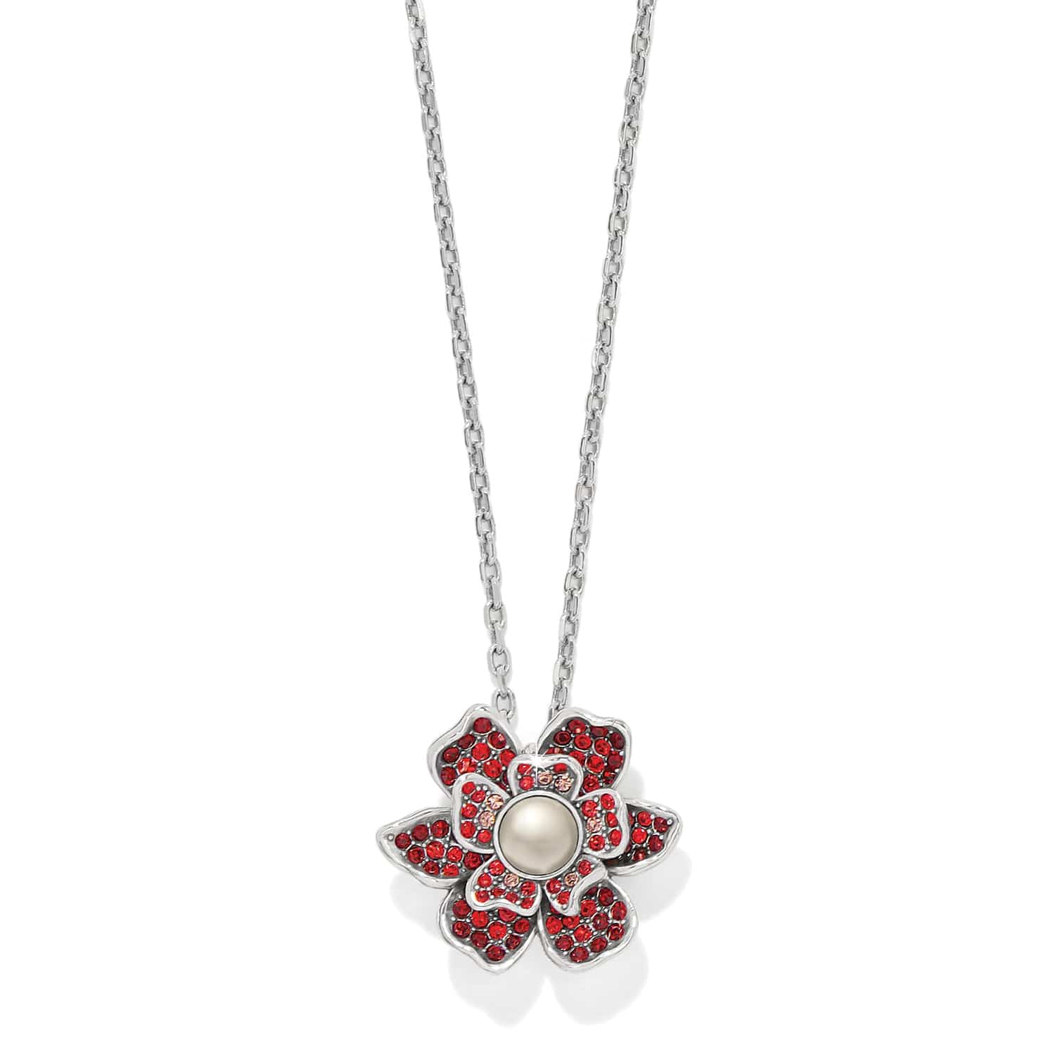 Everbloom Pearl Necklace silver-ruby 1