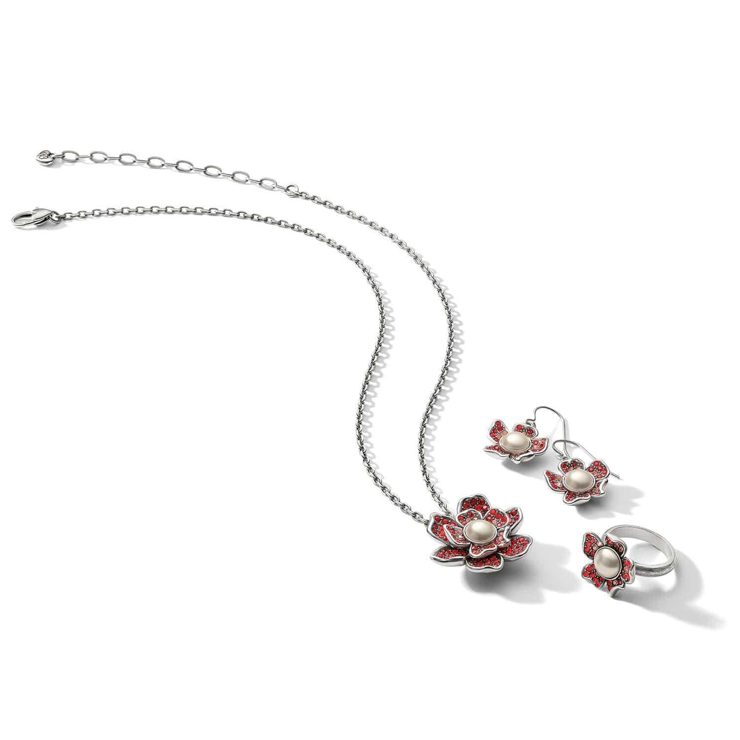 Everbloom Pearl Necklace silver-ruby 3