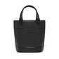 Brighton black pebbled leather tote handbag with croc-embossed handles and matching croc-embossed base trim on a white background