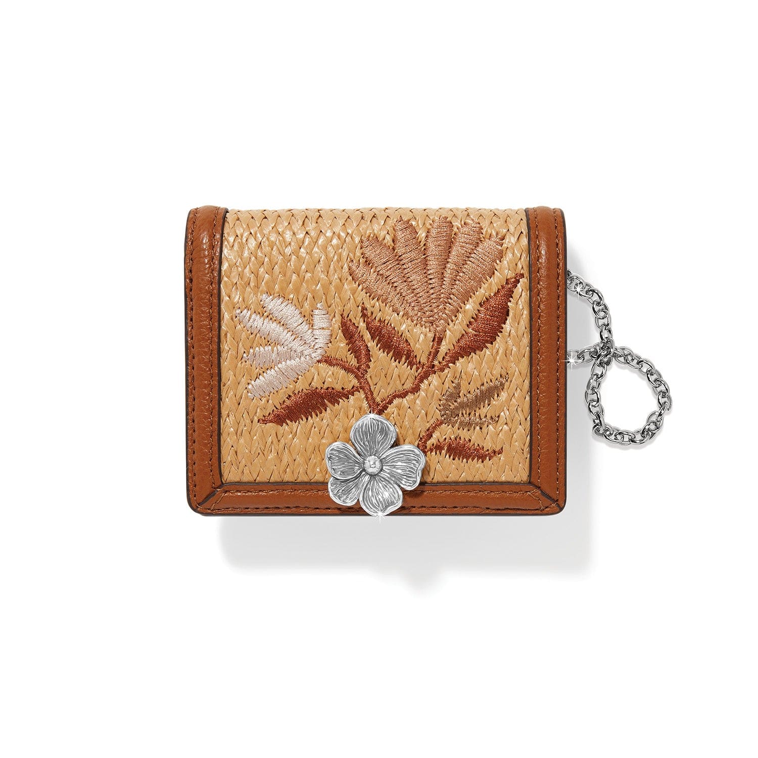 Everbloom Straw Small Wallet bourbon 1